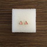 Triangle Pink Studs- Gold