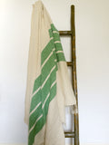 Nicaraguan Handwoven Blanket - Green Border Stripe