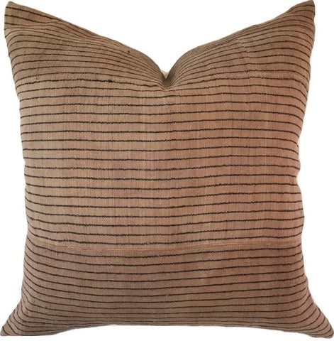 Pillow - Vintage Hmong Brown with Stripes