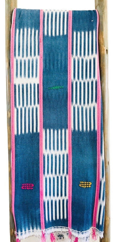 Throw - Pink Ivory Coast Indigo Textile