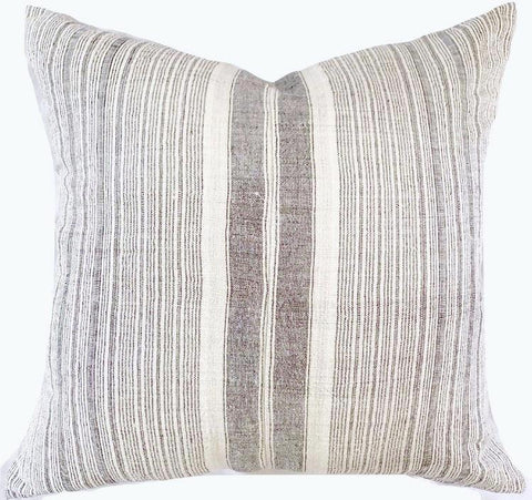 Pillow - Vintage Hmong Grey Stripes