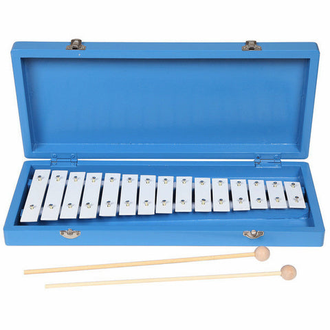 Handmade Wooden Blue Xylophone with Case