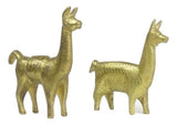 2 Vintage Miniature Brass Llama + Alpaca