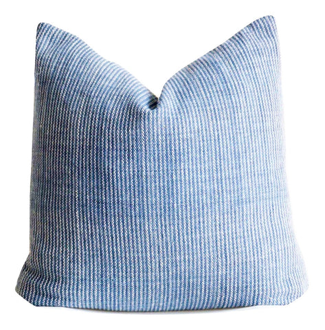 Pillow- Hand Woven Blue Cotton